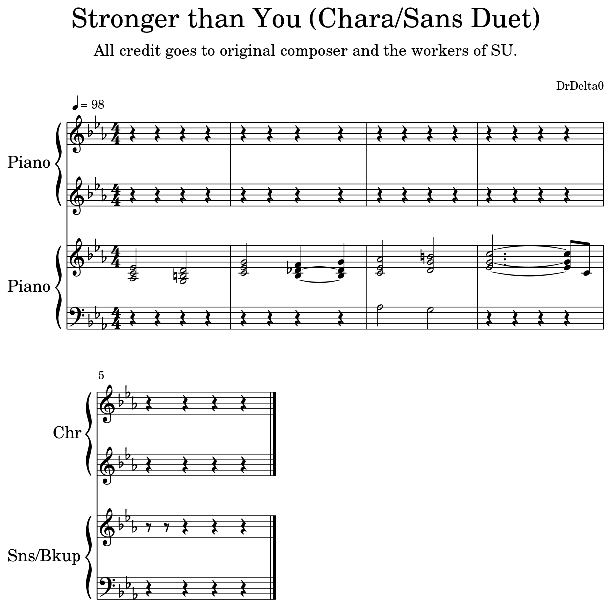 Stronger Than You Chara Sans Duet Flat