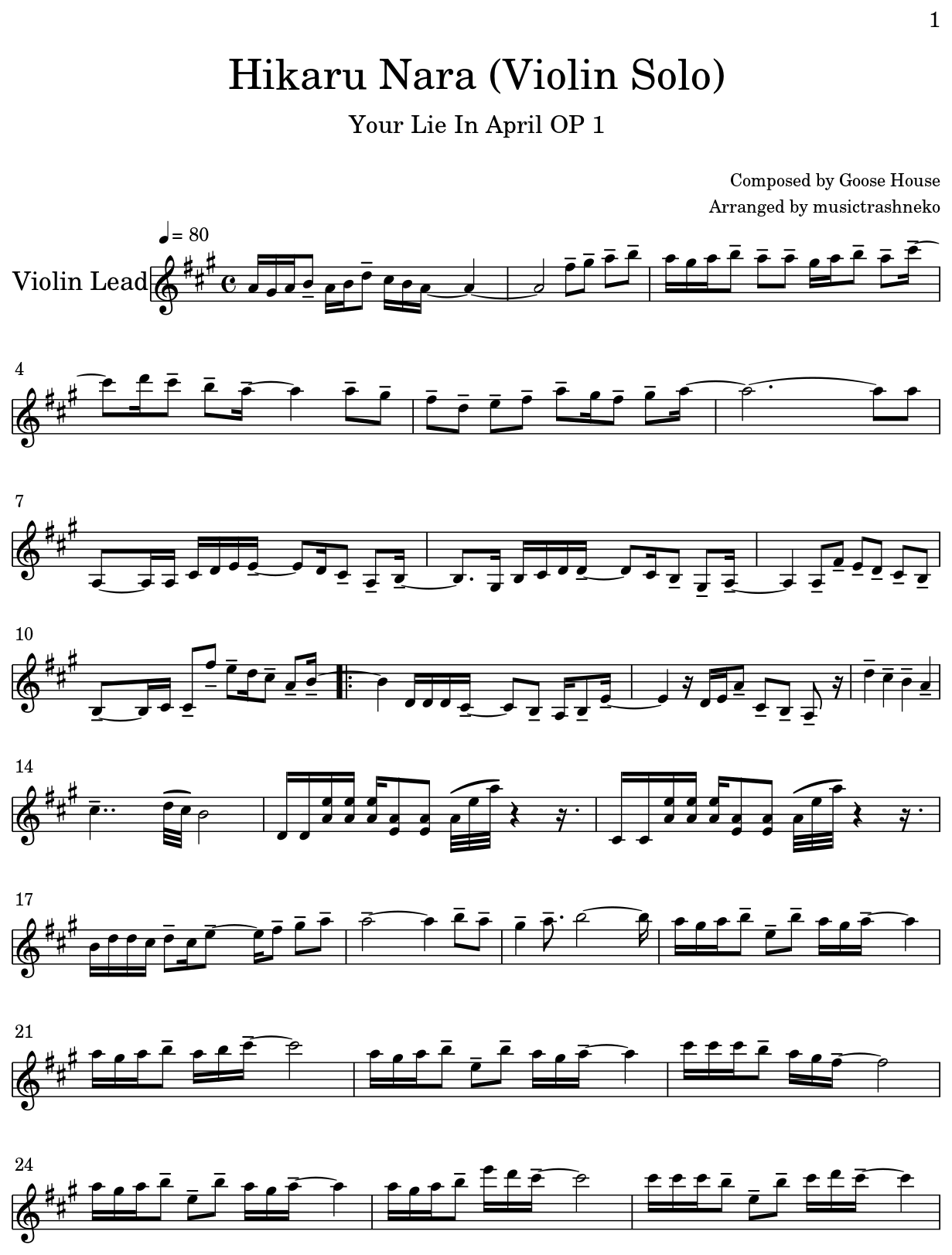 Hikaru Nara – Viola Sheet music for Viola (Solo)