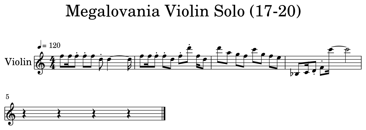 Solo Megalovania Violin Sheet Music