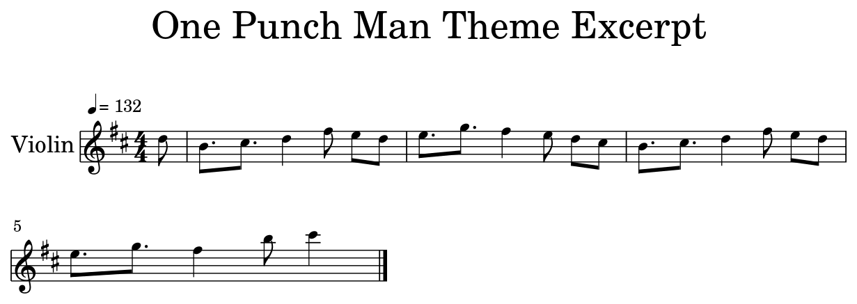 One Punch Man Theme Excerpt Flat