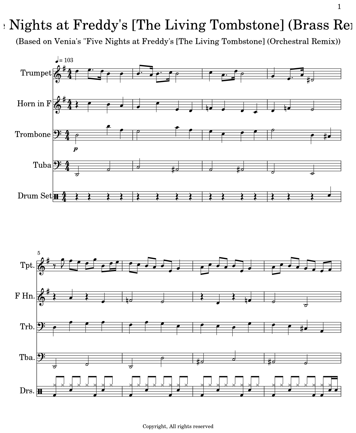Free Five Nights At Freddy's by The Living Tombstone sheet music