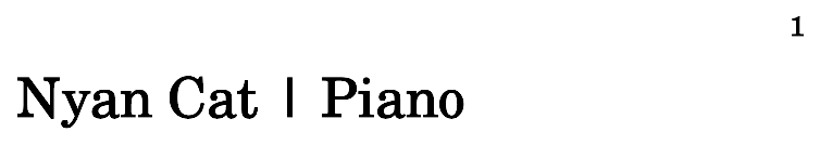 Nyan Cat Piano Sheet Music For Piano