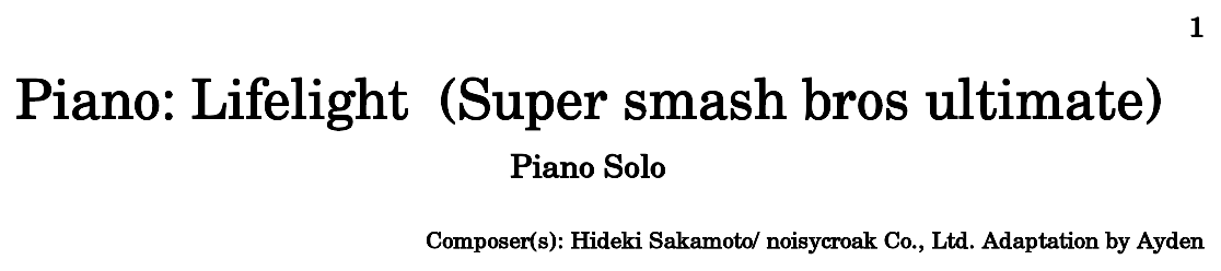 Piano Lifelight Super Smash Bros Ultimate Flat