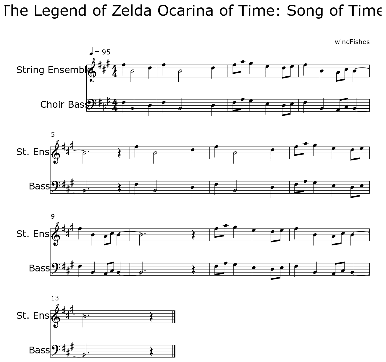 The Legend of Zelda Ocarina of Time: Song of Time - Flat