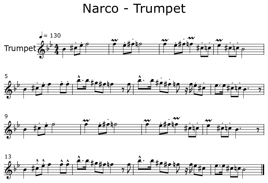 Narco Trumpet Sheet Music