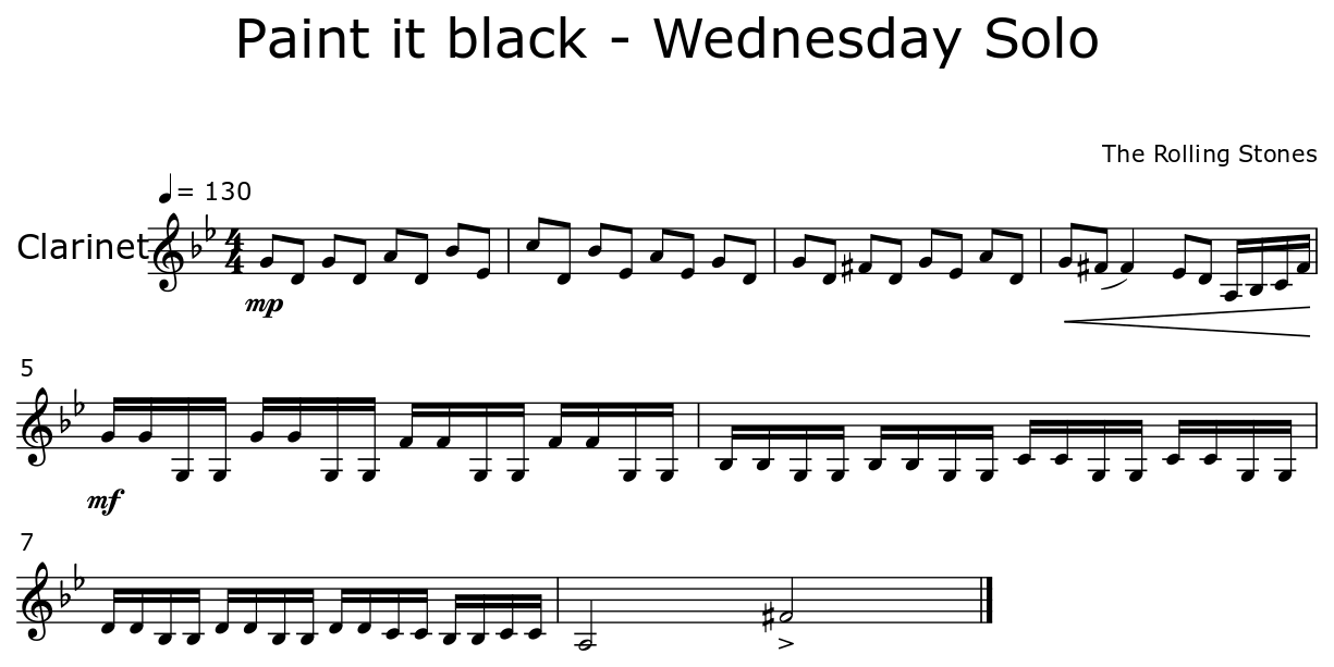 Paint it black - Wednesday Solo - Flat