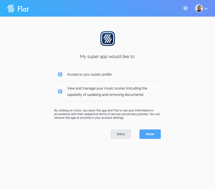 Flat OAuth2 Authorization Page