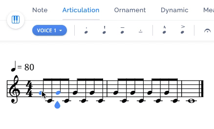 Add articulations on multiple notes at once
