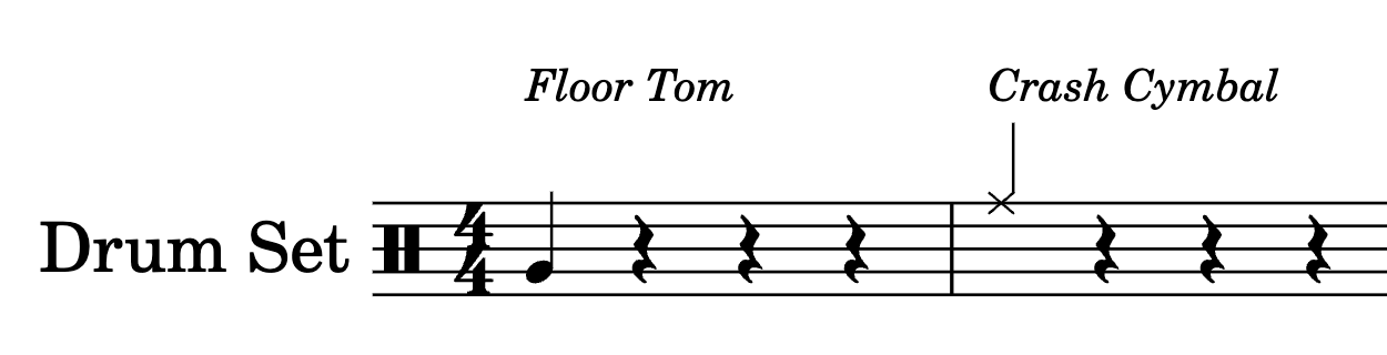 Floor Tom and Crash Cymbal