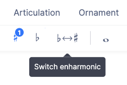 Use the enharmonic switch