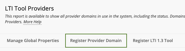 Register provider domain