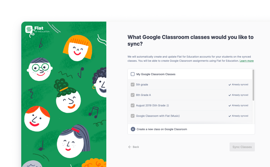 Flat with Google Classroom