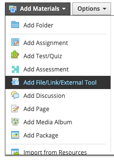 Add Materials > Add File/Link/External Tool