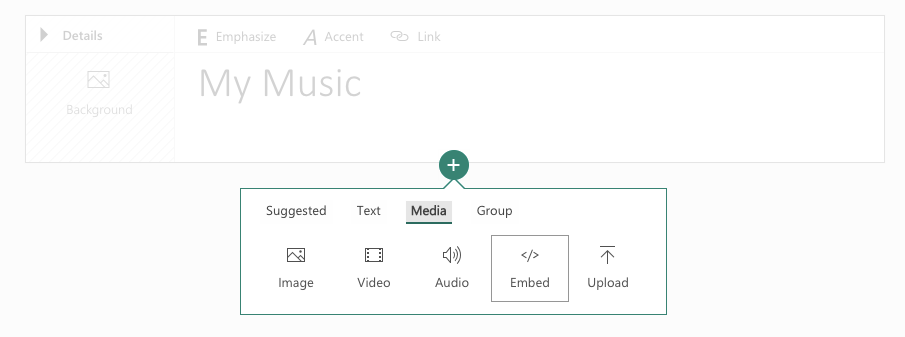 Insert an embed in Microsoft Sway